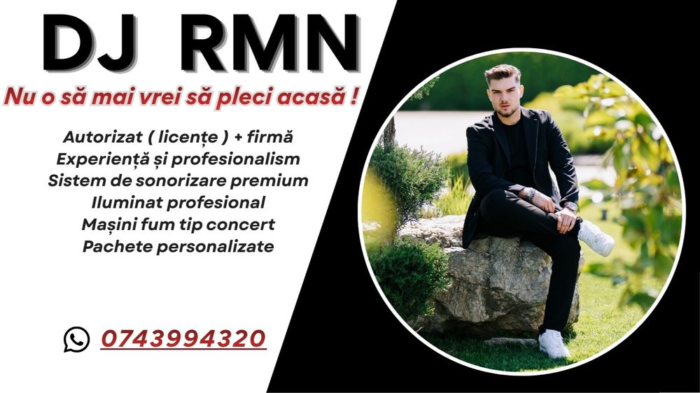 Dj RMN- Dj licențiat cu experiență in Evenimente , Resorturi , Cluburi (fum , lumini , foto-video , sonorizare premium) jud :Dambovita si altele