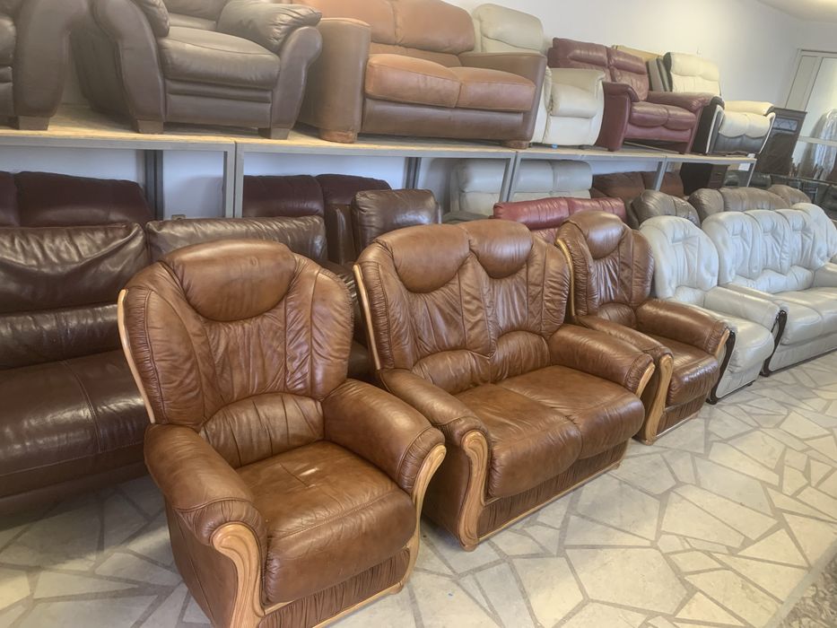 Естествена кожа холна гарнитура