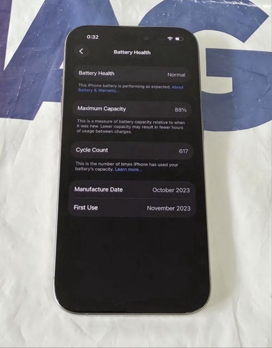 КАТО НОВ 256GB iPhone 15 Pro ЕМАГ Гаранция 2025 г. Natural | Сив