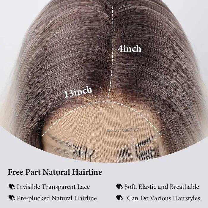 75 см Светло руса дантелена омбре перука с тъмни корени на път 13Х4