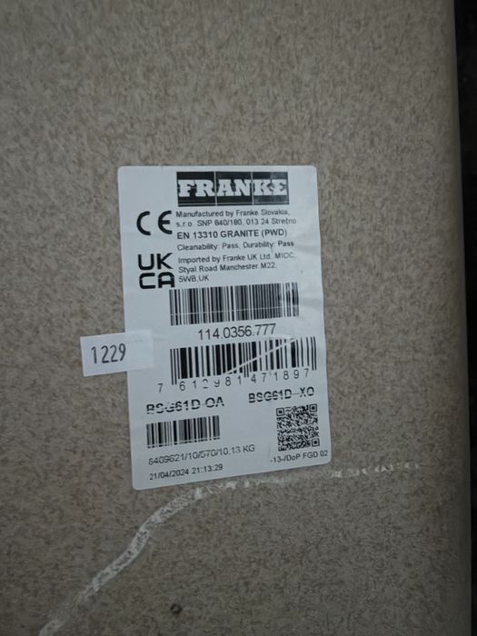Pachet Chiuvetă Bucătărie Compozit Franke BSG 611-78 + Baterie, Culoare Avena (Bej)