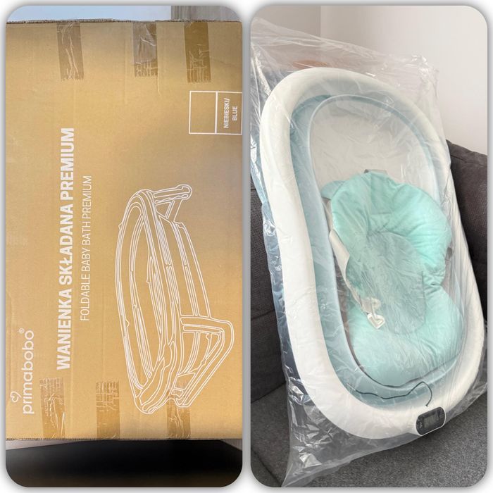 Cadita bebe, Primabobo, Genua, cu termometru, dop si suport anatomic, Gri