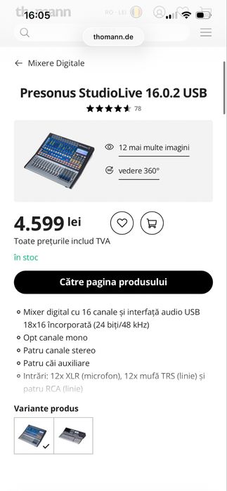 Mixer Diginal PRESONUS studio live 16.0.2