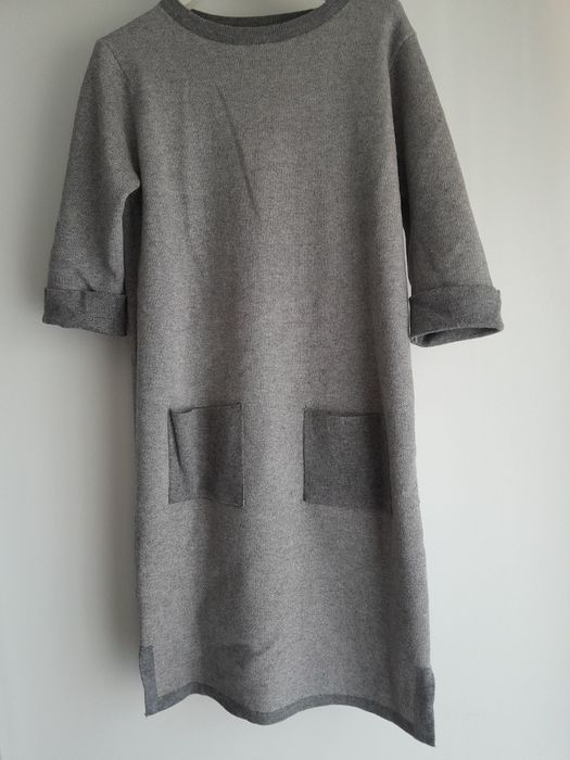 Rochie griu cu buzunare