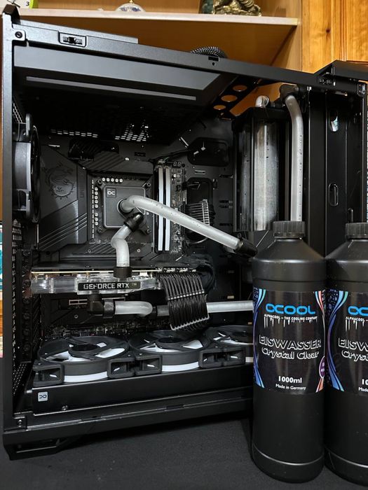 Комьюьер на кастом СЖО со скальпированным CPU i9/DDR5 32GB 7000/3080Ti