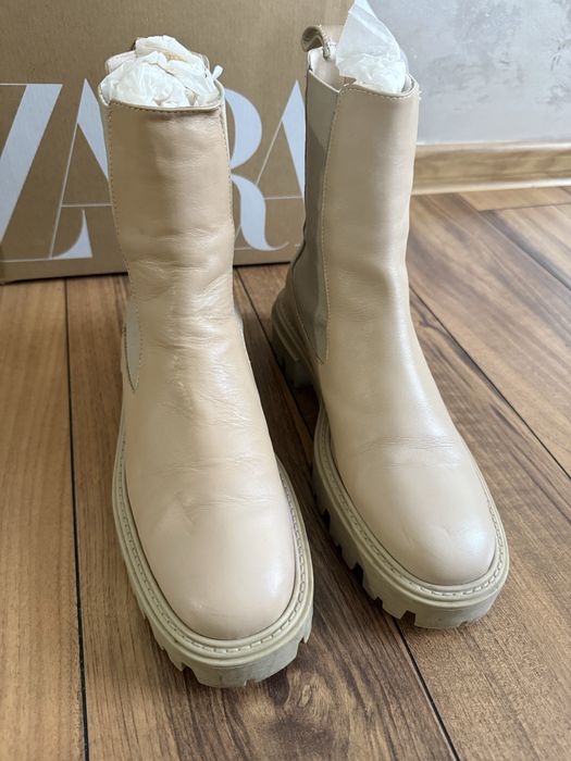 Кожени ботуши ZARA - Chelsea