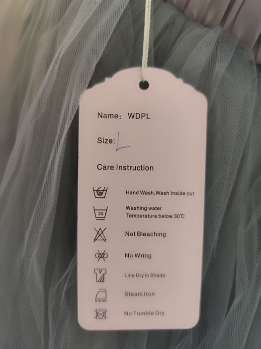 Дамска пола с 5 пласта тюл мента