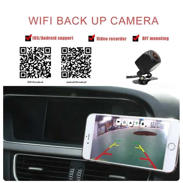 WiFi Камера за заден ход за кола Автомобил МПС  Full HD,  Връзка с телефон