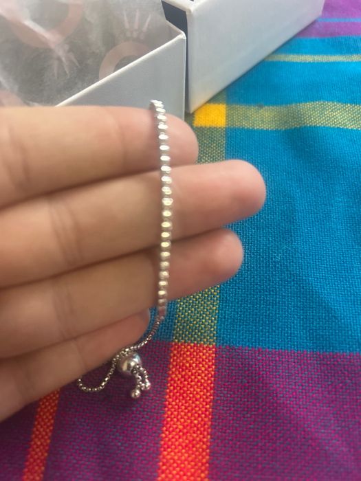 Оригинална сребърна гривна Pandora с циркони + кутия и сертификат