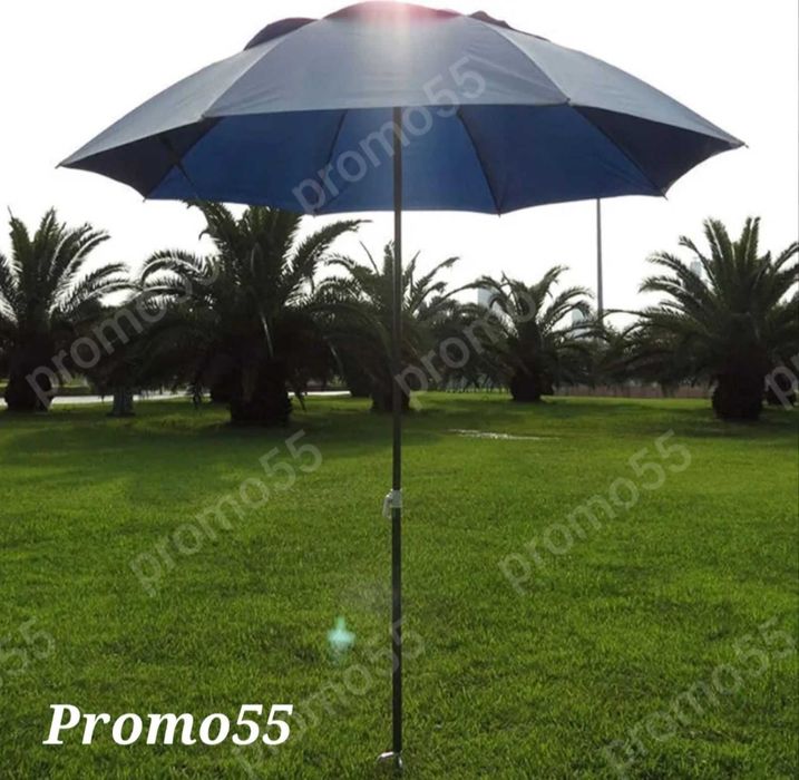 Плажен чадър с чупещо рамо, УВ защита, калъф и тризъбец 150см.