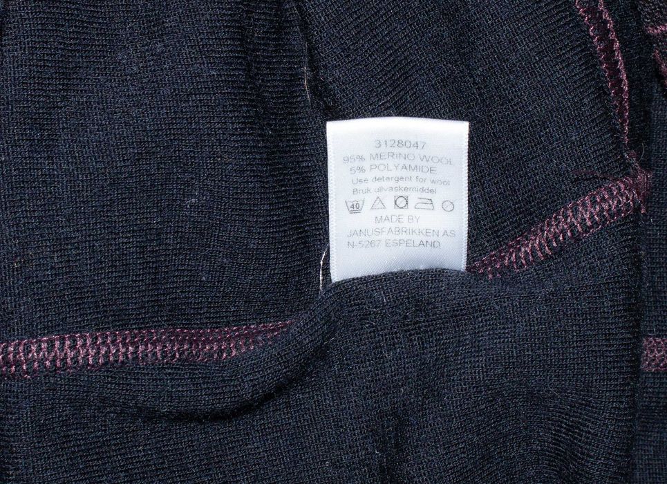 Janus мъжка блуза от мериносна вълна дълъг ръкав термо бельо черна S