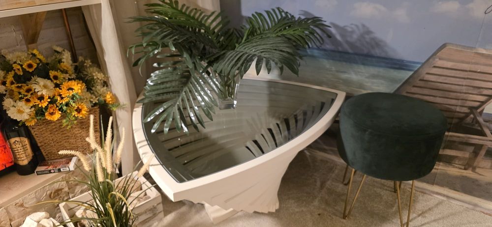 Masă living design modern, sticlă securizată