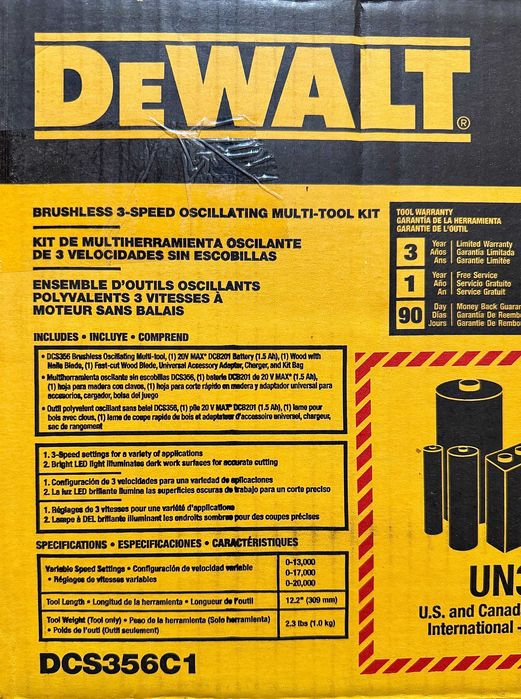 Мультитул, реноватор Dewalt DCS356, made in Mexico, новый, КОМПЛЕКТ