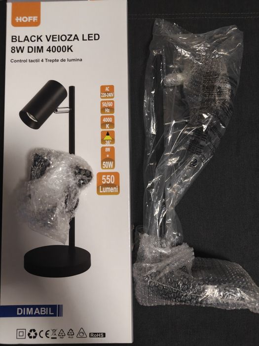 Veioza led neagra 4000k 8W