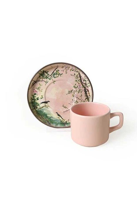 Keramika Комплект за чай Pink Woods, 12 части, за 6 души