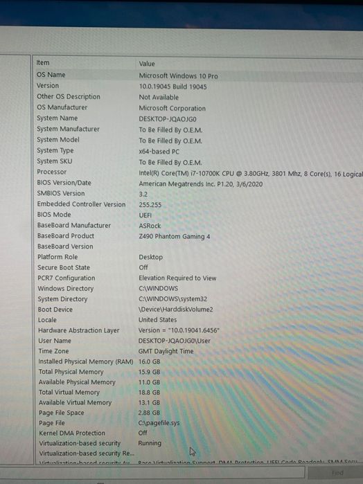 Gaming computer I710700k RTX 2060 3200MHZ 16GB Ram