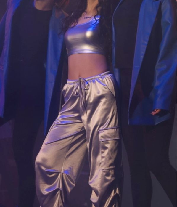 Pantaloni Cargo Argintii