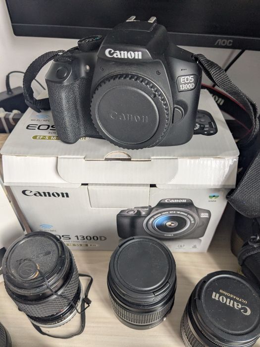 Canon 1300d +kit, аксесоари и обективи