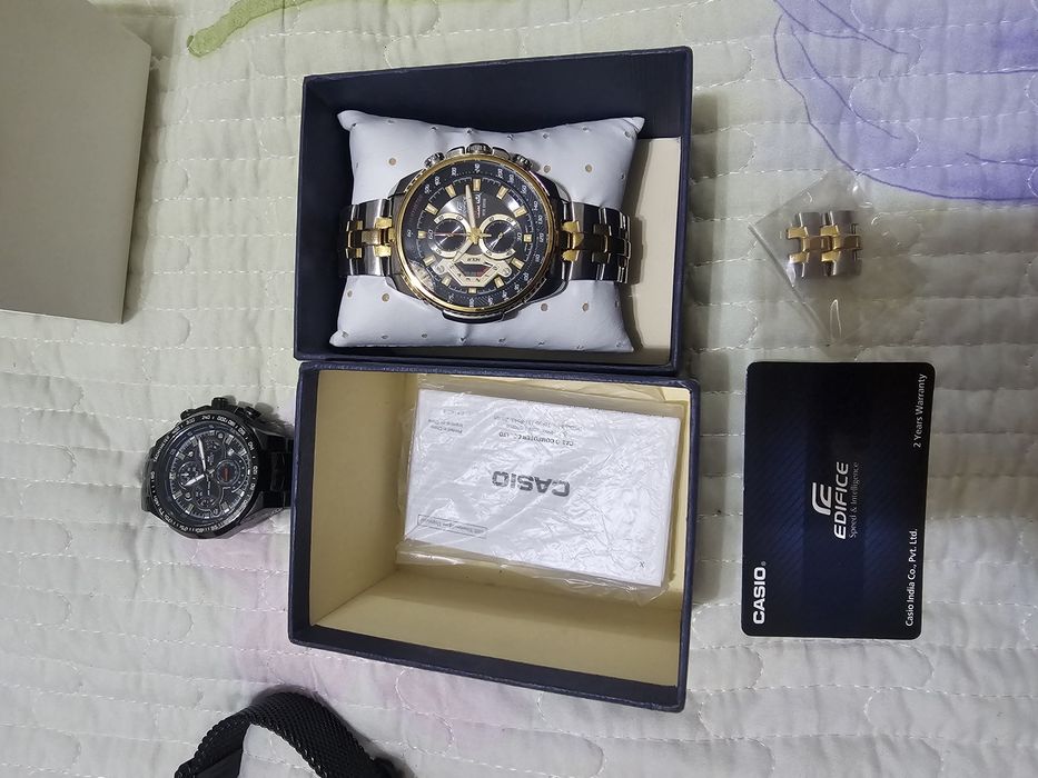 Casio Edifice ED-439 Chronograph Gold n Black (Original)