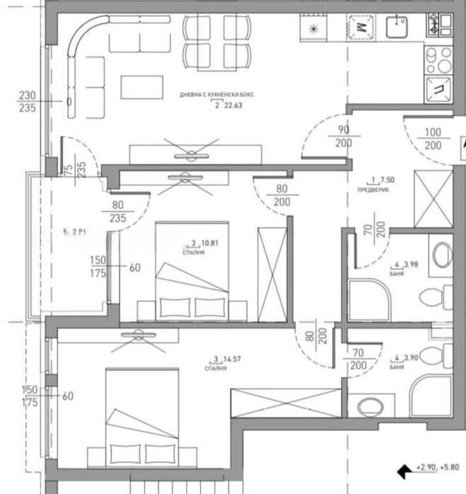 Продава се Тристаен апартамент в София, Малинова долина - 88 кв.м за 2603 €/кв.м - Снимка #6