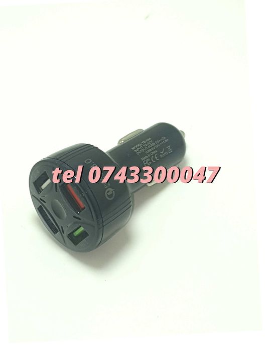 Incarcator Masina Auto 4 Porturi Bricheta Usb Qc Incarcare Rapida