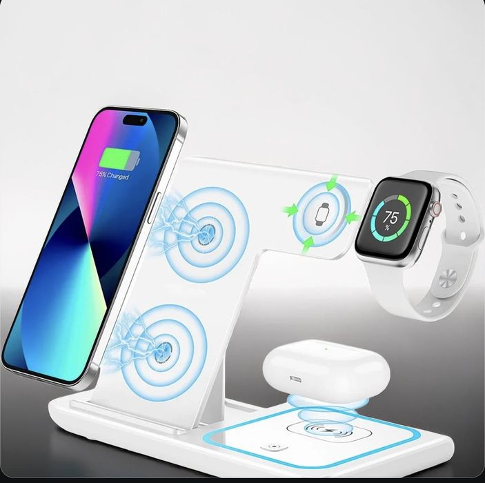 3в1 Станция за безжично зареждане на Apple/ Samsung I HOBA