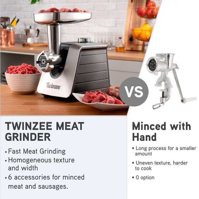Twinzee Răzătoare Electrică pentru Carne cu Umplutură pentru Cârnați 3