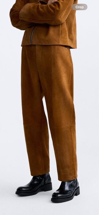 Pantaloni din piele intoarsa, L