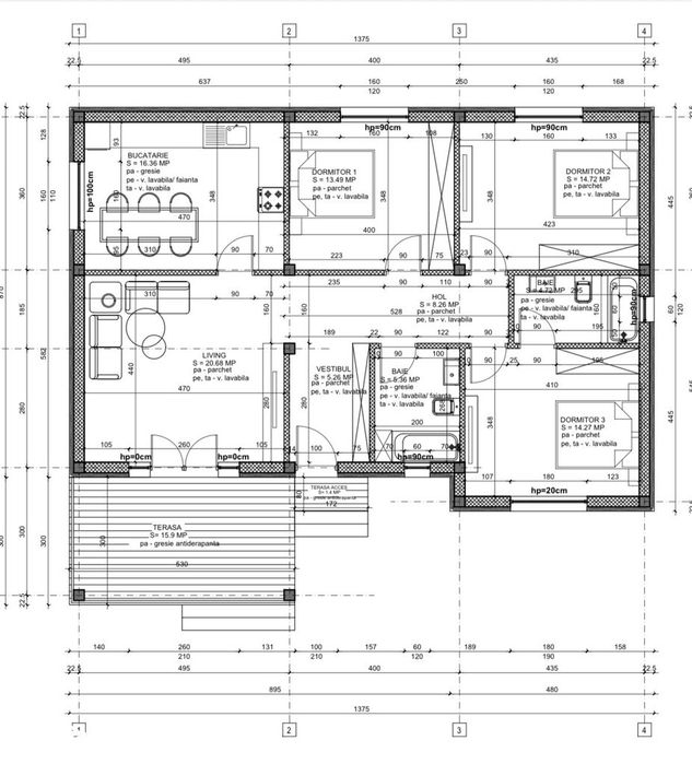 Casă nouă cu 4 camere, 2bai, teren 425 mp, finisaje interioare alegere