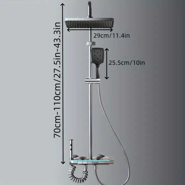 Луксозна душ система със светещ смесител дисплей и 4 функции бутони