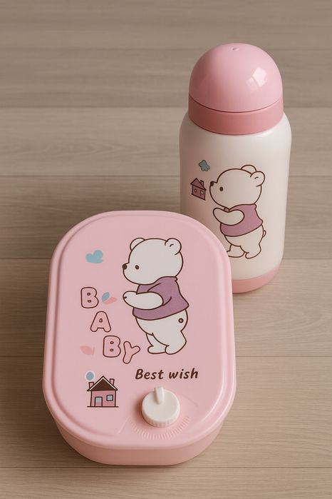 Детский набор для еды: ланчбокс + бутылочка