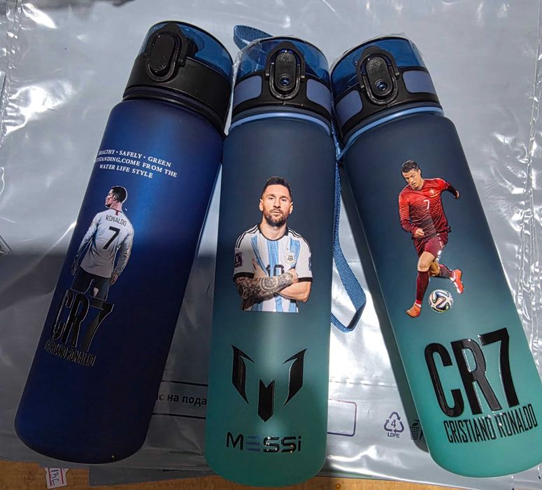 Бутилка за вода Роналдо и Меси Cr7 Спортна бутилка