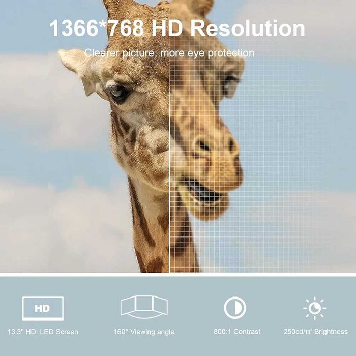 Нов Kenowa 13.3-инчов малък телевизор с дистанционно, HDMI PC монитор