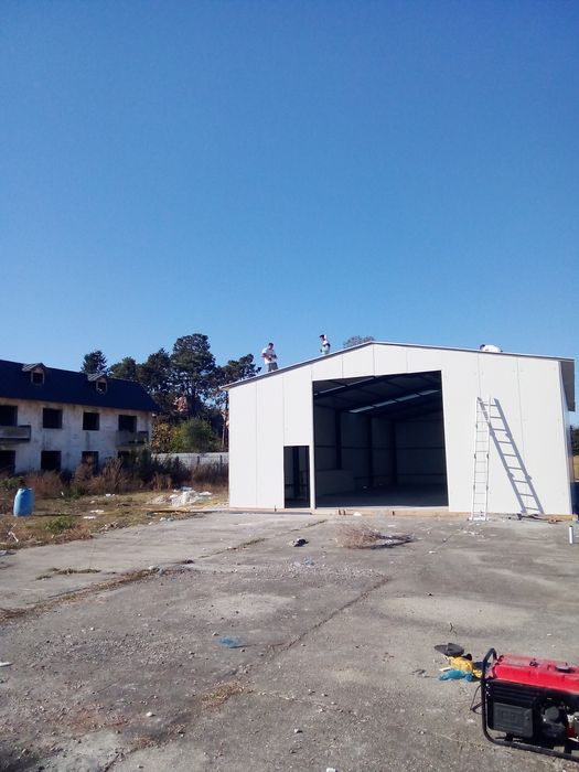 Vand hala metalica 15x30,structura,panouri sandwich și alte dimensiuni