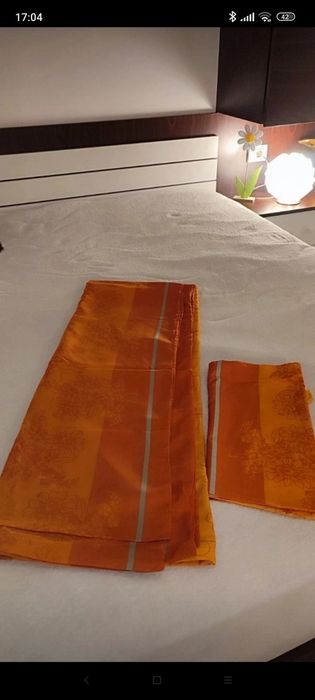 Lenjerie de pat, imprimeu floral si geometric, material satinat, noua