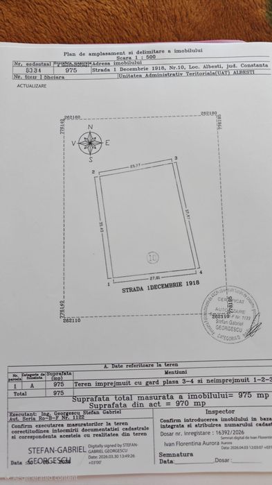 Teren Intravilan 975 mp de vânzare în Albești (Jud. Constanța) – Ideal Construcție