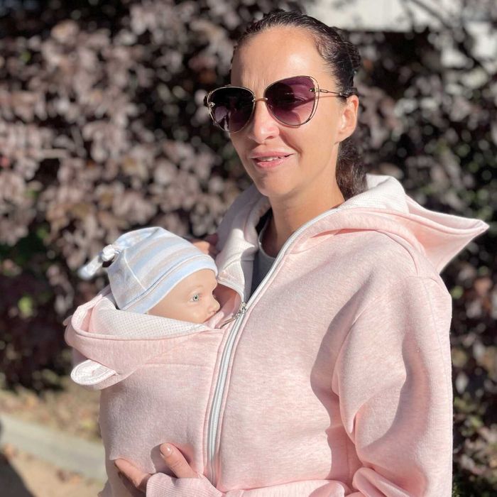 Разпродажба | Памучен суитшърт за бебеносене Simply - Candy pink