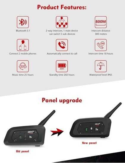 EJEAS V6C блутуд интерком за рефери