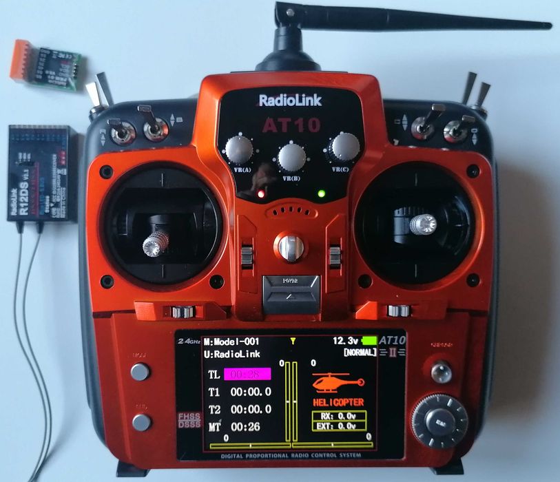 Radiocomanda Radiolink AT10II, 2.4Ghz, 12 ch, aeromodel,elicopter