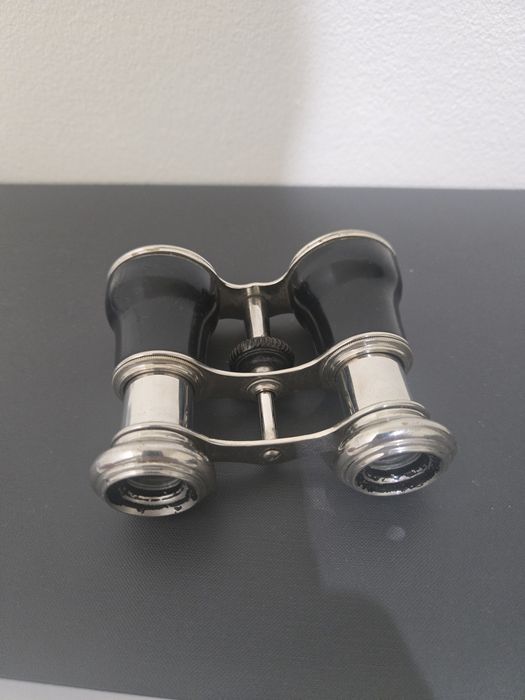 Binoclu de Teatru Vintage – Model de Colecție, Argintiu cu Negru