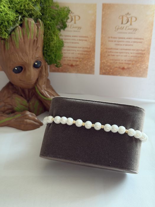 Гривни на конец - естествени камъни и 14К златни топчета