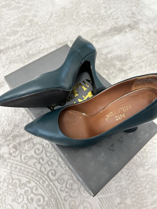 Туфли зеленые кожаные