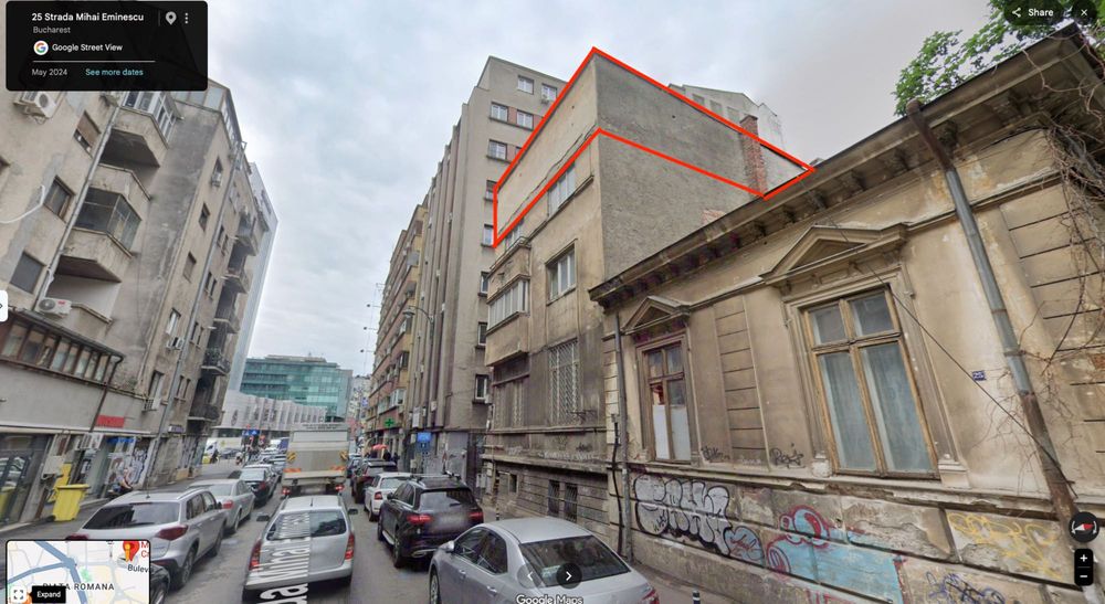 Vand apartament 147 mp (tot nivelul) la mansarda -  Eminescu nr.23 / Piață Romana