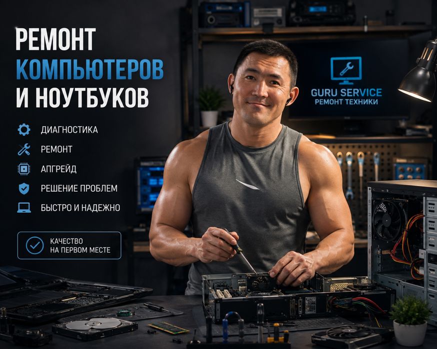 Быстрый качественный ремонт ноутбуков компьютеров, сервис обслуживание