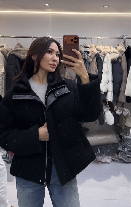 Пуховик с норковым воротником