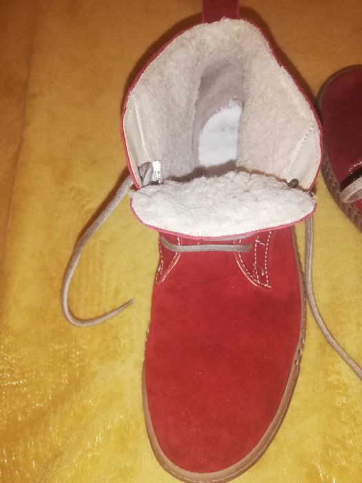 Зимни боти  от естествен велур и каракул Josef Seibel