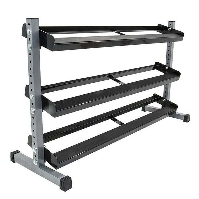 Стойка за Дъмбели 3 нива - 150 см, Поставка за Гири, Стелаж