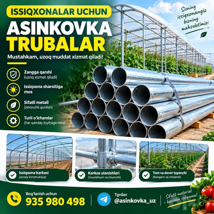 Asinkovka truba Profil va prutlar