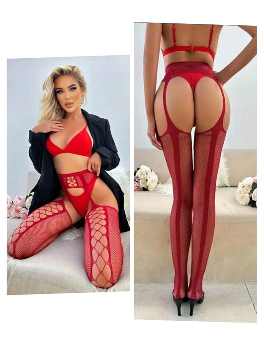 Dresuri Sexi , Lenjerie Sexy Plasa , Iubita Sotie Negru sau Roșu