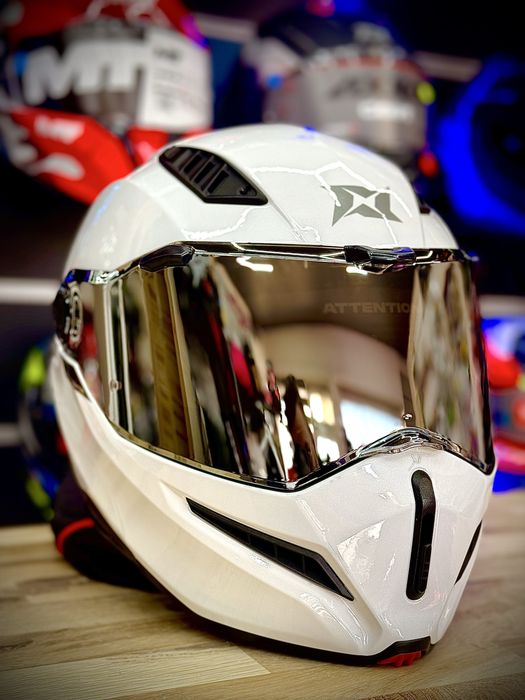 Casca Moto Axxis Ghost Fighter/SV Alb Lucios